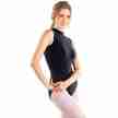 SoDanca RDE8204 zwart dames balletpak met hoge hals voorkant 