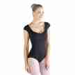 SoDanca E10878 balletpak kapmouwtje met lage rug zwart voorkant