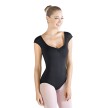 SoDanca E10878 balletpak kapmouwtje met lage rug zwart voorkant