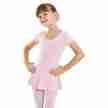 SoDanca E10777 roze kinderballetpak korte mouwen en kort rokje voorkant