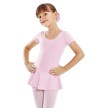 SoDanca E10777 roze kinderballetpak korte mouwen en kort rokje voorkant
